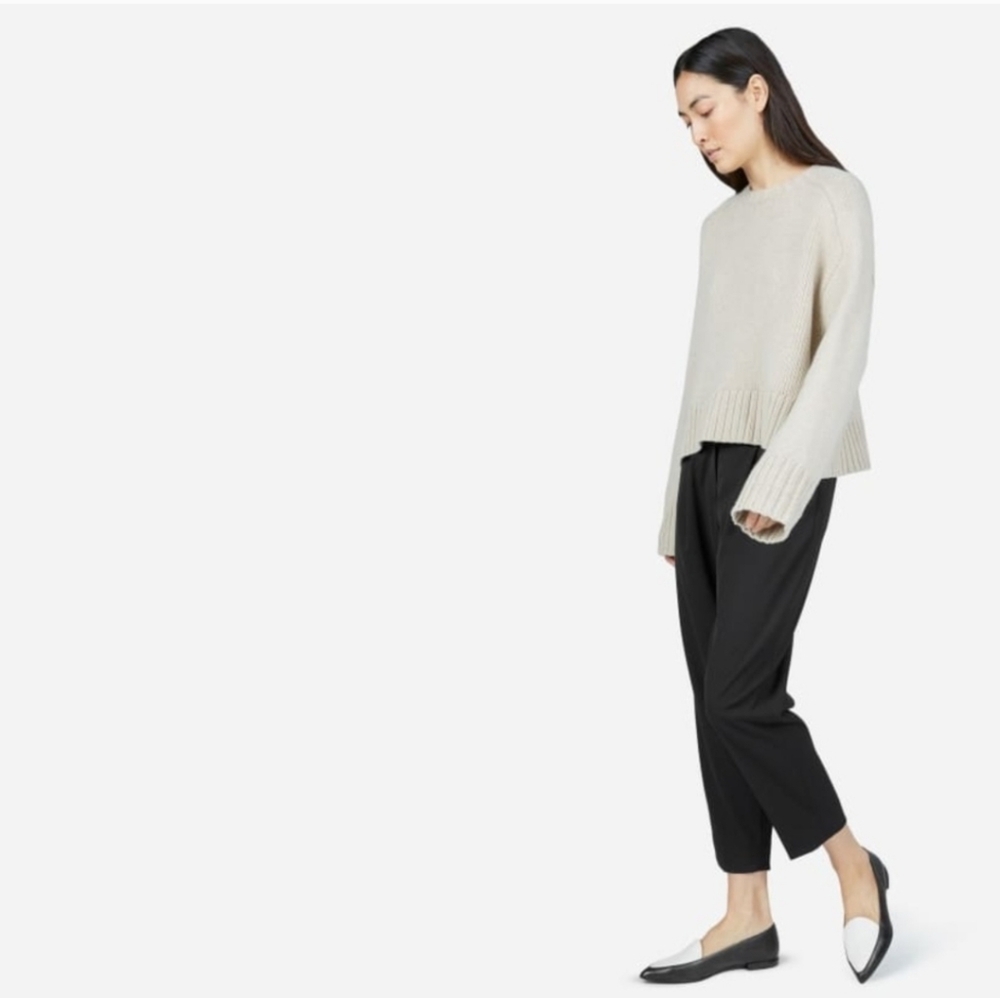 Everlane Elegant Leather Black and White Loafers 6.5 - Picture 2 of 9